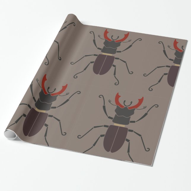 Stag Beetle Presentpapper (Utrullad)