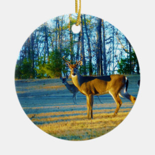 Stag/Buck Hjort, Bright blå himmel Julgransprydnad Keramik