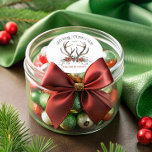 Stag God jul Botanical Runt Klistermärke<br><div class="desc">Stag God jul botanical Classic Round Sticker visar en charmig, rustisk perfekt för utformning av helgdag. I hjärtat finns en graciös kanonist som går uppåt, omgiven av lush botaniska greer. Mognadsmedlet är färgat i mjuka, muterade vattenfärgtoner och innehåller delikat sprit av gräs, eukalyptus och vinter-lövning, som skapar en naturlig och...</div>