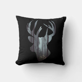 Stag Head och Scottish Tartan Mönster Kudde