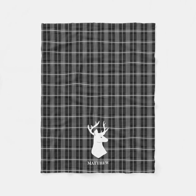 Stag Head på Black and White Play Fleecefilt (Framsidan)