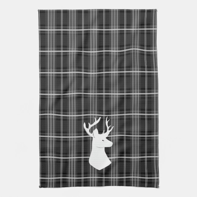 Stag Head på Black and White Play Kökshandduk (Vertikal)