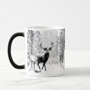 Stag Hjort Winter Forest Wildlife Animal Nature Ar Magisk Mugg