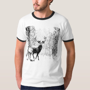 Stag Hjort Winter Forest Wildlife Animal Nature Ar T Shirt