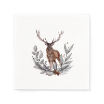 Stag Holly Berries Löv Grunge Background