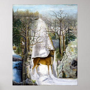 Stag i Echo Sten Poster