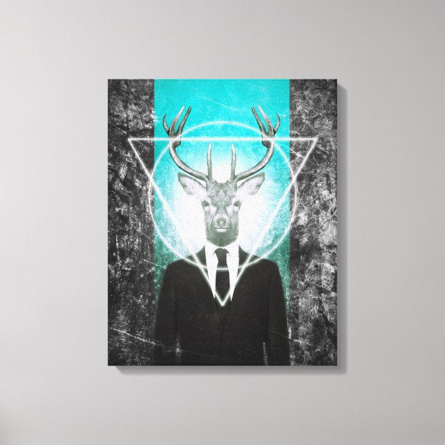 Stag i kostym canvastryck (Framsida)
