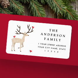 Stag med röda fåglar, returadress adressetikett