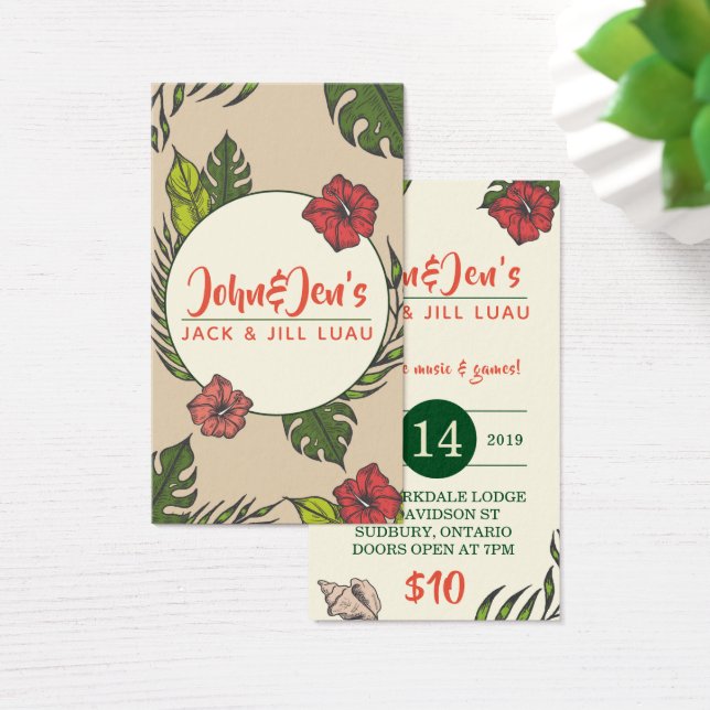 Stag och Doe Biljett - Hawaiian Luau Tropical (Skivbord)