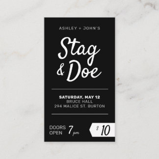 Stag och Doe Biljett moderna klassiska party tiks