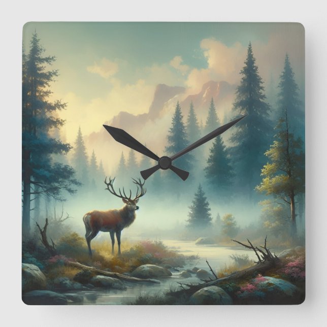 Stag Oljemålningens väggklocka (Framsida)