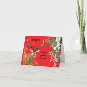 Stag på Red Yule Kort