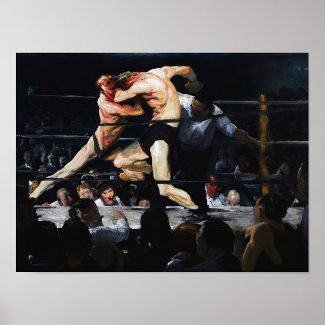 Stag på Sharkey's av George Bellows Poster (Framsidan)