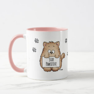 Stag Pawsitive - gullig mugg för kattälskarekaff