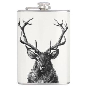 Stag Reindeer Rustic Fickplunta