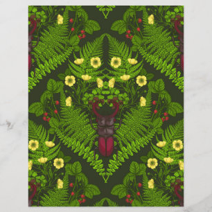 Stag-skal och ängar, grönt löv