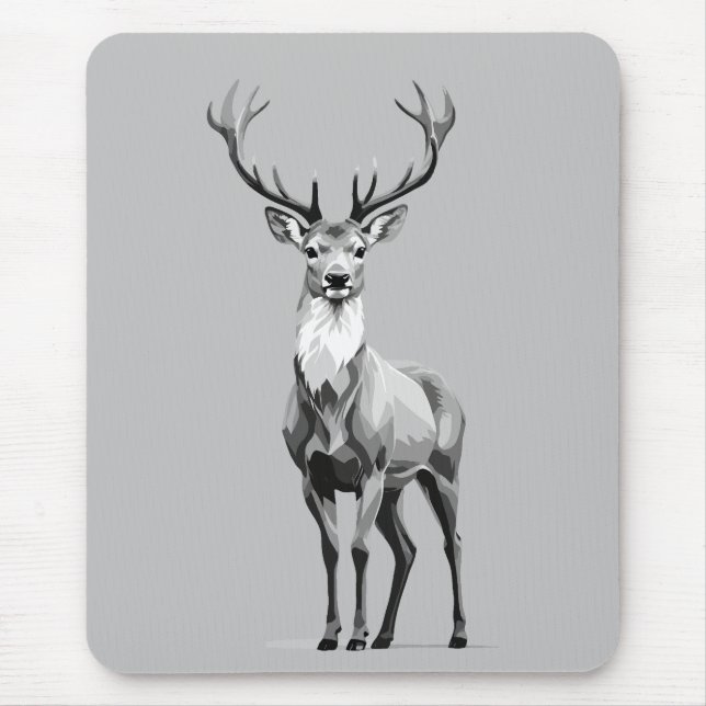 Stag Vector Art Illustration med svartvitt Musmatta (Framsidan)