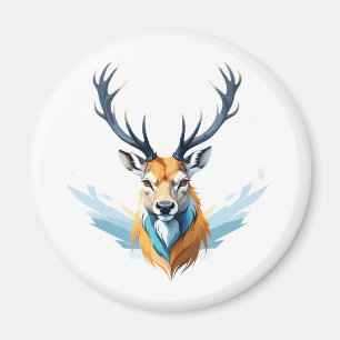 Stag vektorteckning med Vibrant Färg Magnet