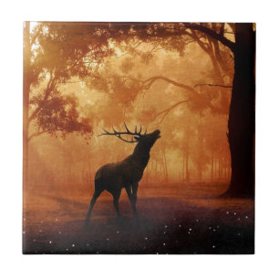 Stag vid solnedgång kakelplatta