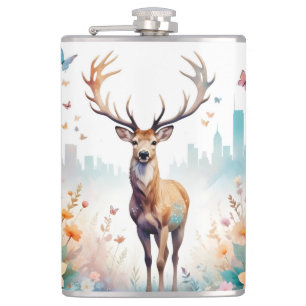 Stag Vintage Animal Nature Forest Flowers Art Fickplunta