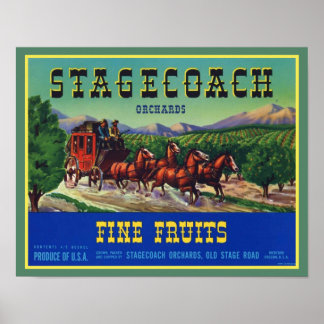 Stagecoach Fine Fruits 1940 Poster