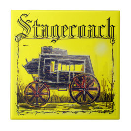 Stagecoach gammal antique väster kakelplatta