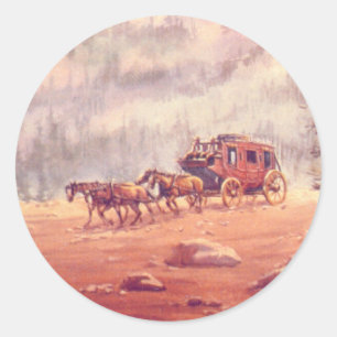 STAGECOACH & HORSES AV SHARON SHARPE RUNT KLISTERMÄRKE