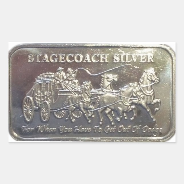 Stagecoach Silver Rektangulärt Klistermärke (Framsida)