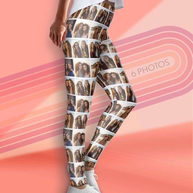 Staggerat fotorutnät med 6 foton leggings (Custom Leggings with 6 Photos)