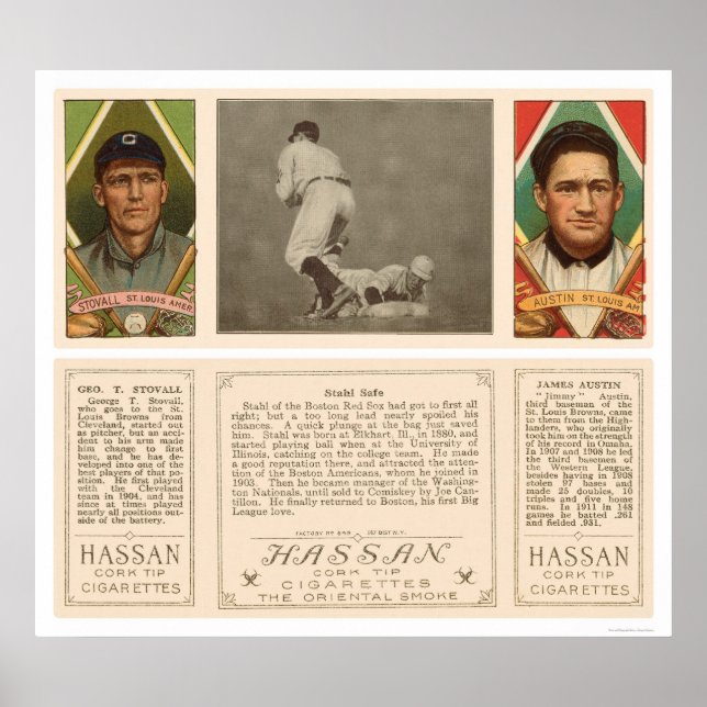 Stahl Red Sox  Baseball 1912 Poster (Framsidan)