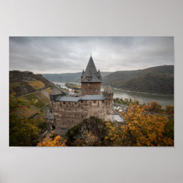 Stahleck Castle Bacharach Tyskland Poster