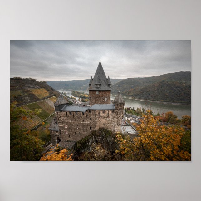 Stahleck Castle Bacharach Tyskland Poster (Framsidan)