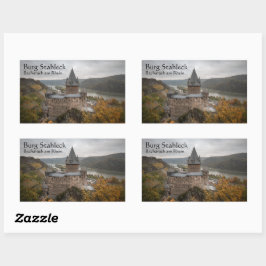 Stahleck Castle Tyskland Rektangulärt Klistermärke