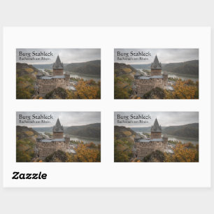 Stahleck Castle Tyskland Rektangulärt Klistermärke