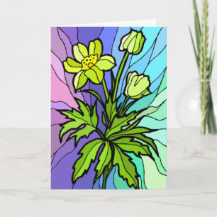 Stain Glass Daisy Card Kort
