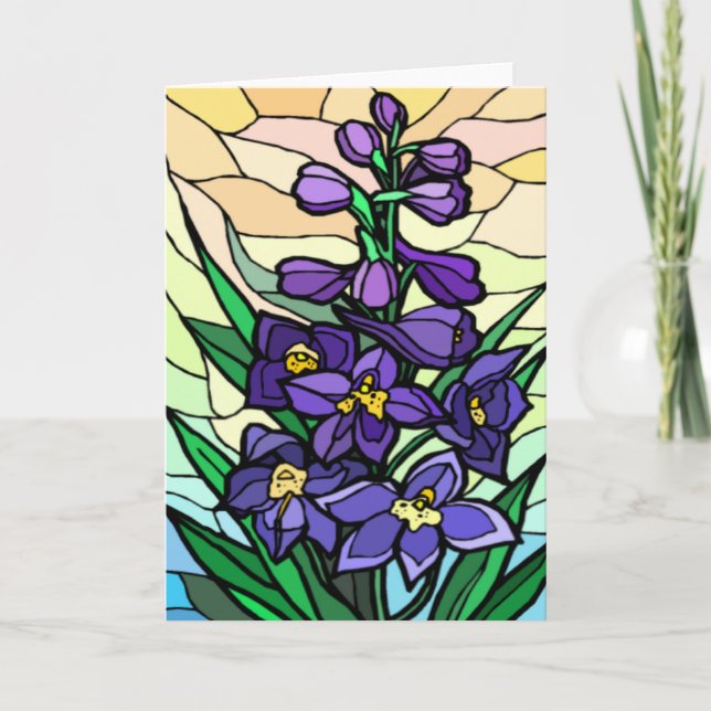Stain Glass Dendrobium Card Kort (Framsida)