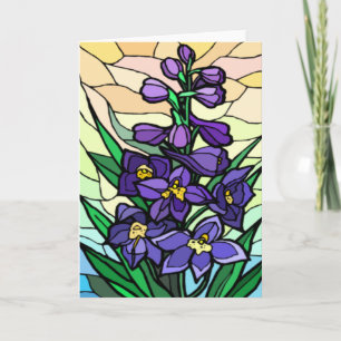 Stain Glass Dendrobium Card Kort