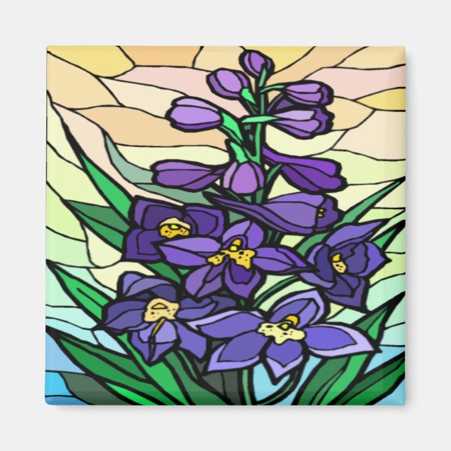 Stain Glass Dendrobium Magnet (Framsidan)