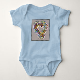 Stain Glass Hearts Baby Bodykostym T Shirt