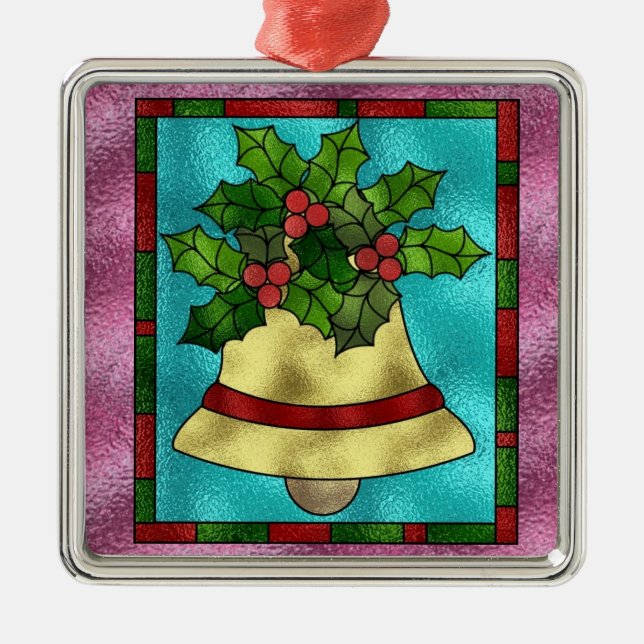Stain Glass Klockor design Julgran Ornament (Framsidan)