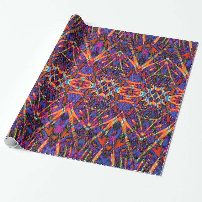 Stain Glass-like Abstrakt Mönster Presentpapper (Utrullad)