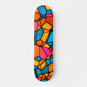 Stain Glass Mini Skateboard Bräda 18,5 Cm