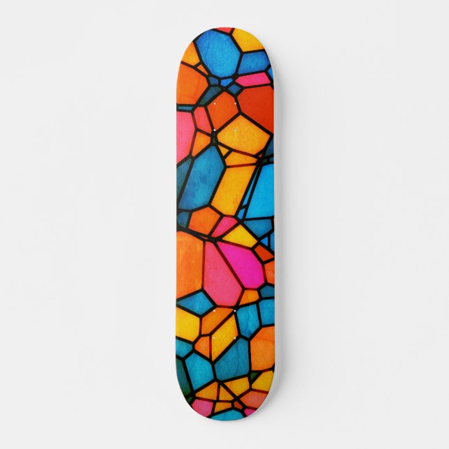 Stain Glass Mini Skateboard Bräda 18,5 Cm (Framsida)