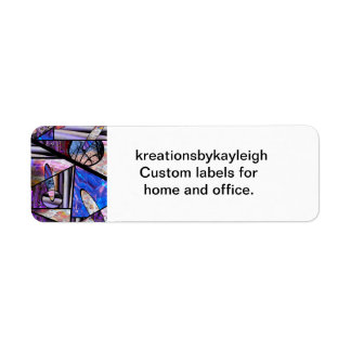 Stain Glass Photo Collage Returadress Etikett