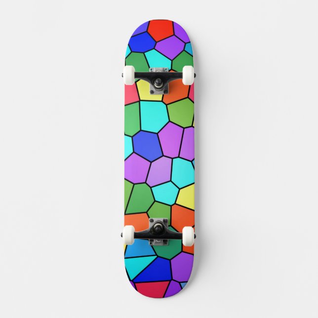 Stain Glass Rainbow Skateboard-däck Mini Skateboard Bräda 18,7 Cm (Framsida)