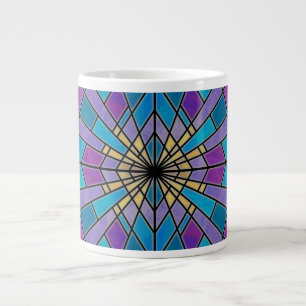 Stain Glass Ray Blue och Lila Jumbo Mugg