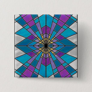 Stain Glass Ray Blue och Lila Knapp