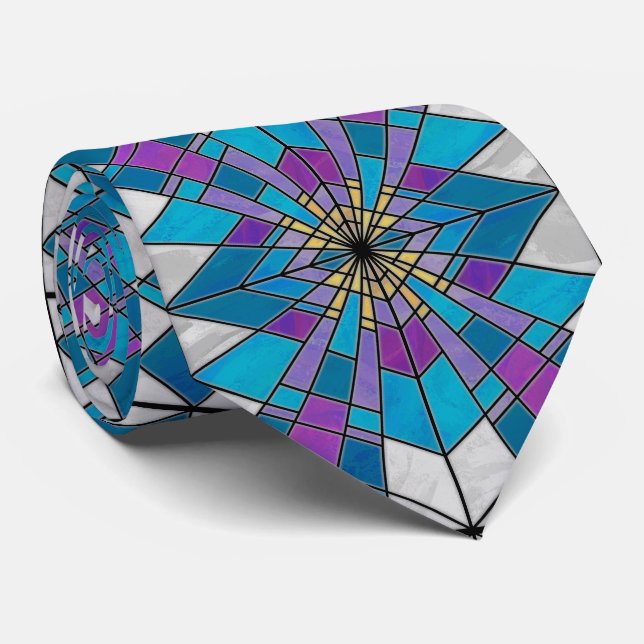 Stain Glass Ray Blue och Lila Slips (Rullad)