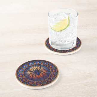 Stain Glass Spider Sandstone Coaster Underlägg