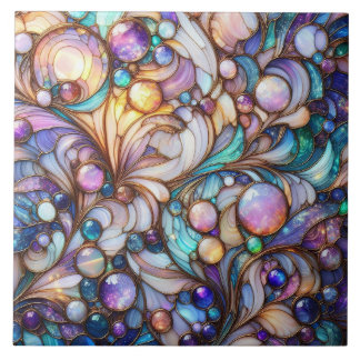 Stained glass abstract colourful kakelplatta